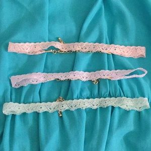 3 pack pastel lace chokers